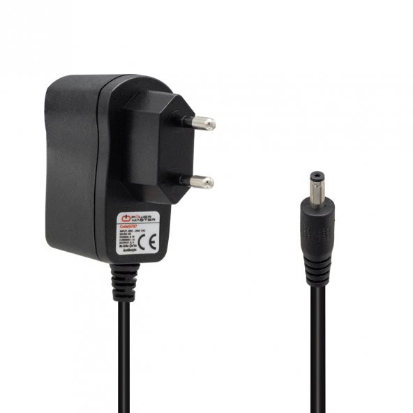 Powermaster PM-5737 5 Volt - 1 Amper 3.5*1.35 Mm Uçlu Plastik Kasa Priz Tipi Adaptör ürün görseli 1