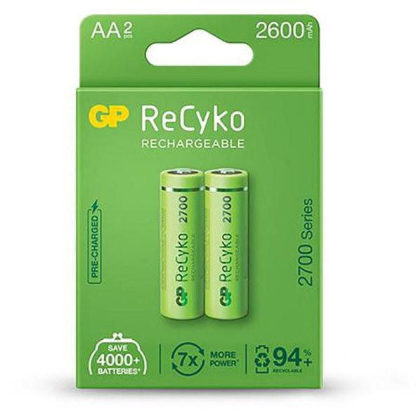 GP Recyko 2600 Mah Şarjlı Ni-MH AA Kalem Pil 2Li Paket ürün görseli 1