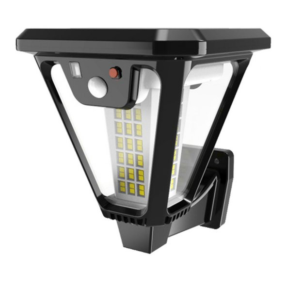 Powermaster HS-V83 Solar Panelli 3 Modlu Kumandalı Hareket Sensörlü 100 SMD Ledli Şarjlı Duvar Ve Bahçe Lambası ürün görseli 1
