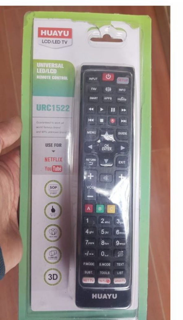 Huayu URC1522 Netflix-Youtube-Amazon Tuşlu Universal Led-Lcd Tv Kumanda ürün görseli 1