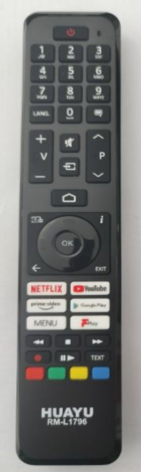 Huayu RM-L1796 Netflix-Youtube-Prime Video-Google Play- Menu-TV3 Play Tuşlu Vestel Universal Lcd Led Tv Kumanda ürün görseli 1