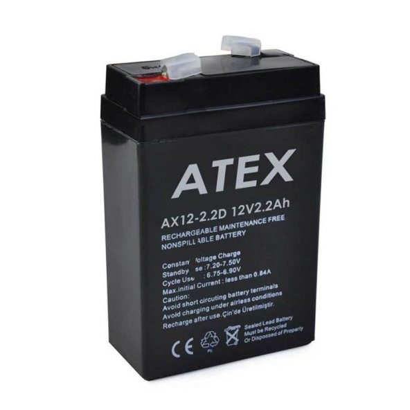 12 Volt 2.2 Amper Dik Kare Akü (70X46x101 Mm) ürün görseli 1