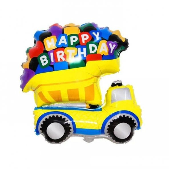 Happy Bırthday Kamyon Folyo Balon 80 cm ürün görseli 1