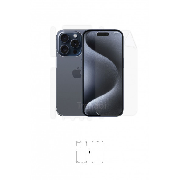 iPhone 15 Pro Full Body 360 Derece Tam Kaplama Poliüretan Film ürün görseli 1