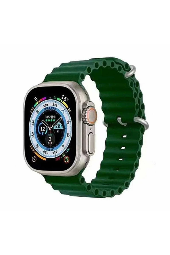 Cosmostech Akıllı Saat Watch için Uyumlu 42MM 44MM 45MM 49MM 1/2/3/4/5/6/se/7/8/ultra Akıllı Saat Silikon Kordon ve Kayışı Asker Yeşili ürün görseli 1