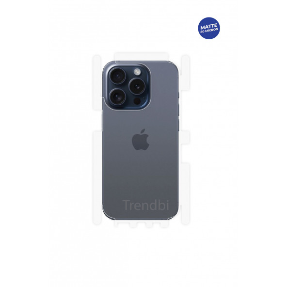 iPhone 15 Pro Mat Arka Ve Yan Koruyucu Tpu Film ürün görseli 1