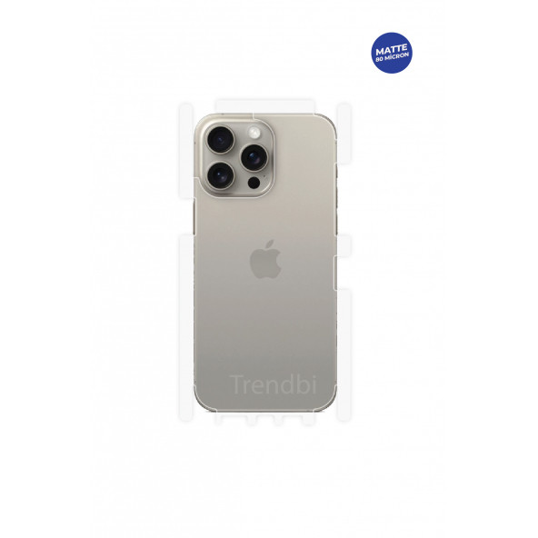 iPhone 15 Pro Max Mat Arka Ve Yan Koruyucu Tpu Film ürün görseli 1