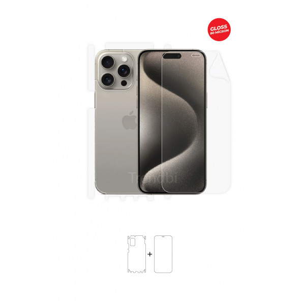 iPhone 15 Pro Max Full Body 36O Derece Tam Kaplama Tpu Film ürün görseli 1