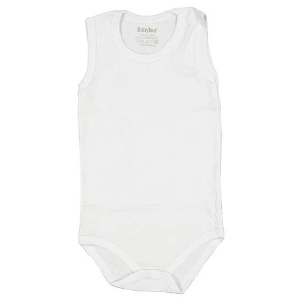 Ekru Sade Alttan Çıt-çıtlı Askılı Body Zıbın ürün görseli 1