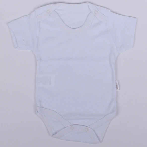 Unisex Beyaz Kısa Kollu Body Zıbın ürün görseli 1