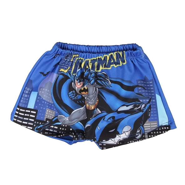 Erkek Çocuk Mavi Batman Baskılı Boneli Şort Mayo - Resim 5