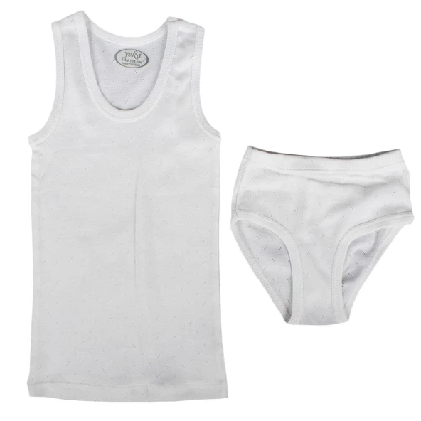 Unisex Ekru Jakarlı Atlet Külot Takım ürün görseli 1