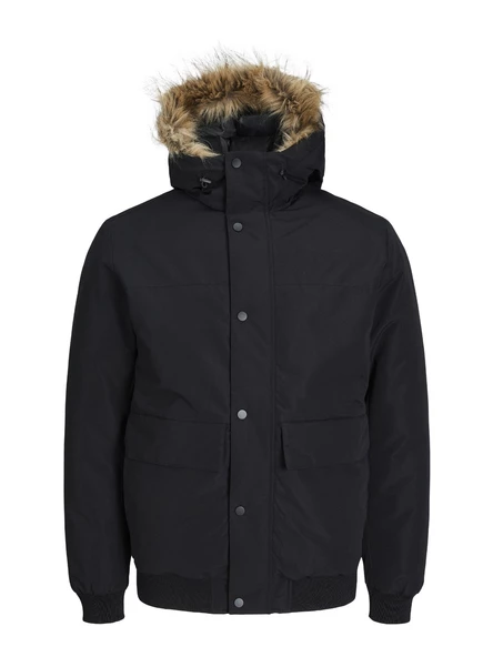 JACK JONES Erkek Siyah Renk Kapüşonlu Mont 12236822 ürün görseli 1
