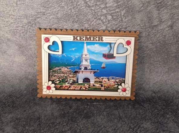 Magnet Kalp Kule Martı Yelken Turistik Buzdolabı Süsü Ahşap Magnet Mıknatıslı Hediyelik Eşya ürün görseli 1