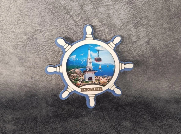 Magnet Dümen Gemi Kule Yelken Buzdolabı Süsü Ahşap Magnet Mıknatıslı ürün görseli 1