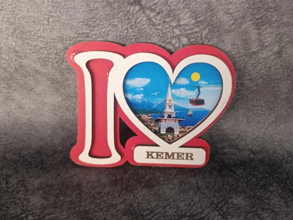 Magnet Kalp Dümen Gemi Kule Yelken Buzdolabı Süsü Ahşap Magnet ürün görseli 1