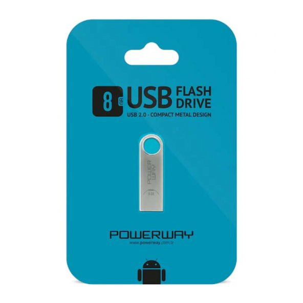 Powerway PW-8GB 8 GB USB 2.0 Mini Metal Flash Bellek ürün görseli 1