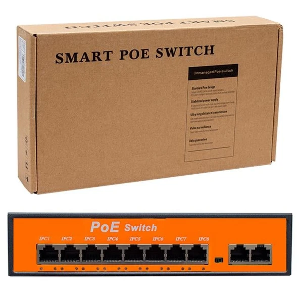 Powermaster POE8+2 96W 10/100 MBPS Poe Ethernet Switch - Resim 9