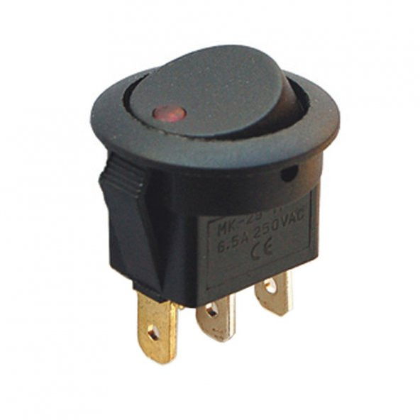 IC-132 Yuvarlak 3 Pinli 220 Volt Nokta Işıklı Açma-Kapama Anahtarı ürün görseli 1