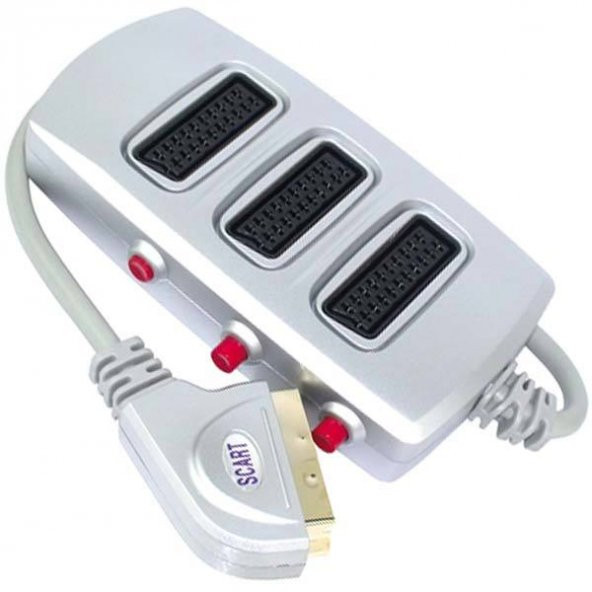 Scart Dağıtıcı 3 Lü Silver Butonlu - Resim 2