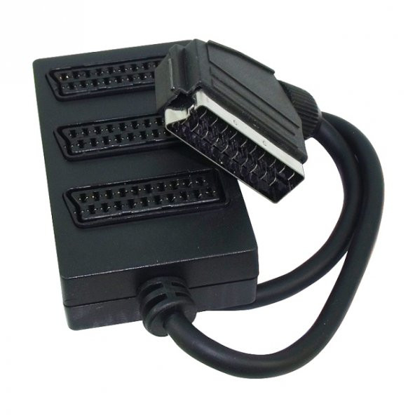 Elektromer 3\'Lü Scart Dağıtıcı (1 Erkek-3 Dişi Scart) ürün görseli 1