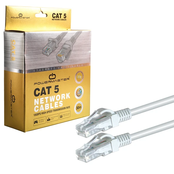 Powermaster PM-11164 Cat5 30 Metre RJ45 Patch Network Ethernet İnternet Kablosu - Resim 5