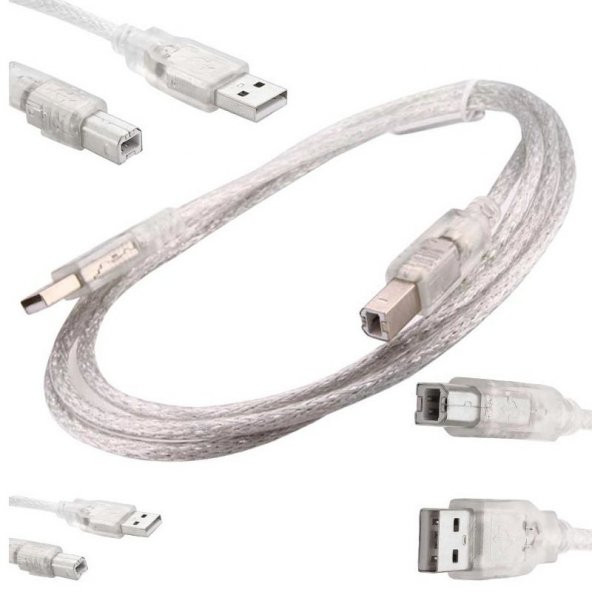 Powermaster PM-13012 Şeffaf 1.5 Metre USB 2.0 Yazıcı Kablosu ürün görseli 1