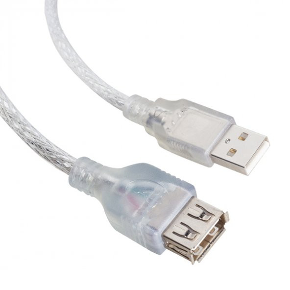 Powermaster PM-1568 Şeffaf 1.5 Metre Usb 2.0 Uzatma Kablosu ürün görseli 1
