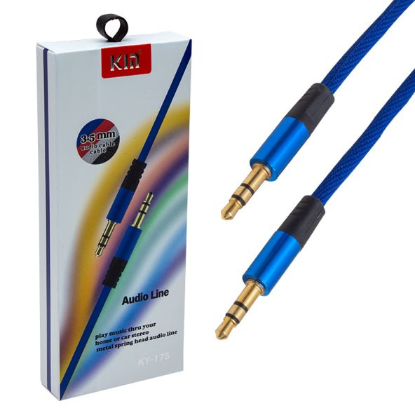 Powermaster Pm-3778 3.5 Mm Erkek/Erkek Lacivert Stereo Aux Kablo ürün görseli 1