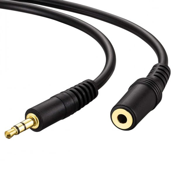 Elektromer EL-8942 Siyah 3.5Mm Stereo Erkek/Dişi 10 Metre Uzatma Kablo ürün görseli 1