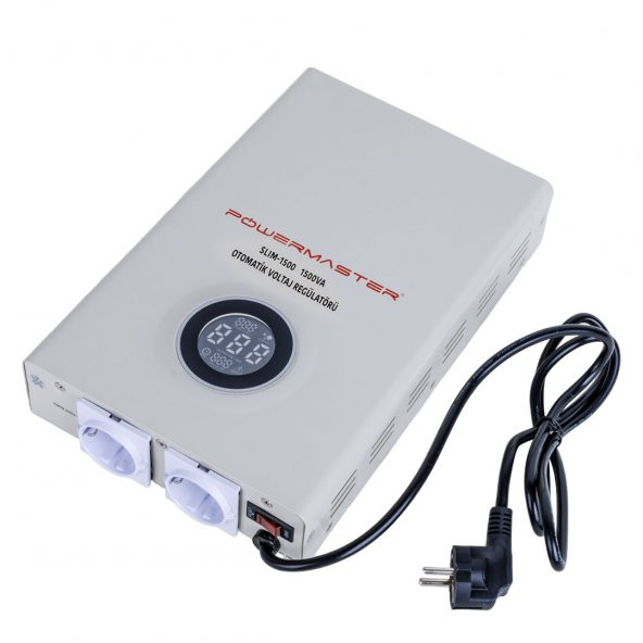 Powermaster SLIM-1500 Otomatik 1500 Watt Voltaj Kombi Regülatörü ürün görseli 1