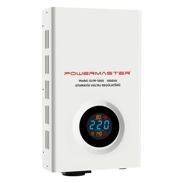 Powermaster SLIM-1000 Otomatik 1000 Watt Voltaj Kombi Regülatörü ürün görseli 1