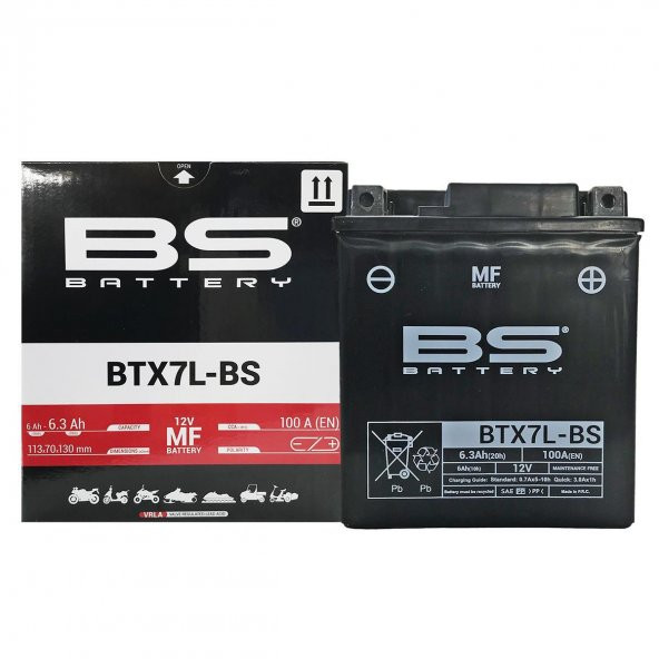 Bs Btx7l-Bs 1994-2019 Kawasaki KLX 250 Uyumlu Akü Sulu Akü ürün görseli 1