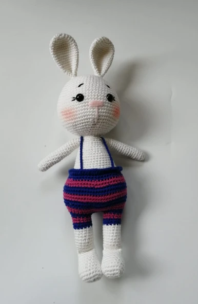 Pofuduk Şirin Tavşan Amigurumi Organik Oyuncak ürün görseli 1