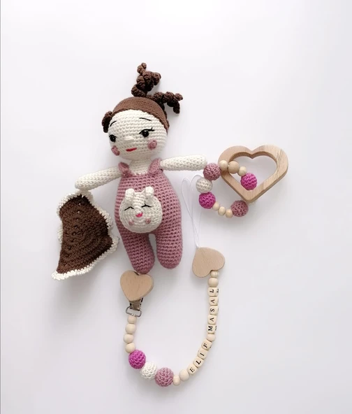 Lora Uyku Arkadaşı Seti Amigurumi Organik Oyuncak ürün görseli 1