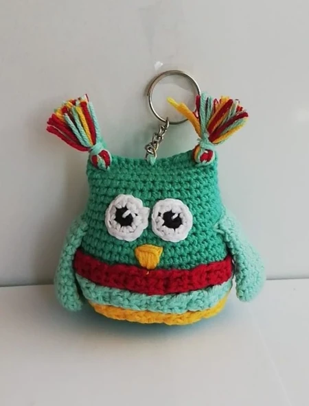 Sevimli Baykuş Amigurumi Organik Anahtarlık Oyuncak ürün görseli 1