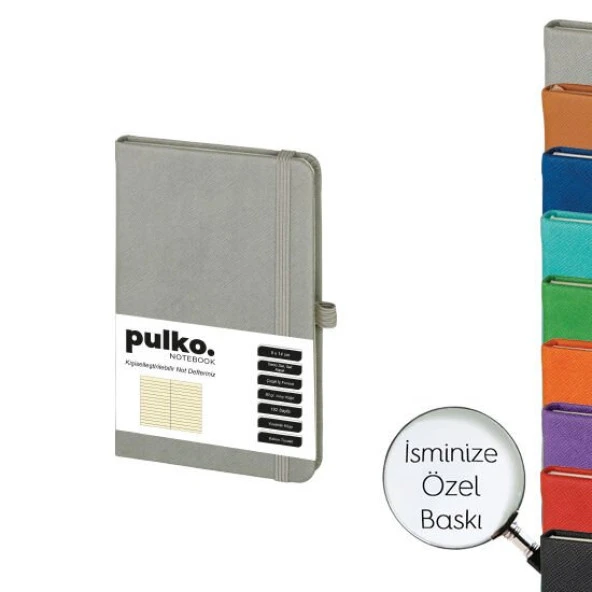 PULKO Notebook Not Defteri, (9x14cm), Termo Deri, Sert Kapak, 192 Sayfa, Çizgili, 035, ürün görseli 1