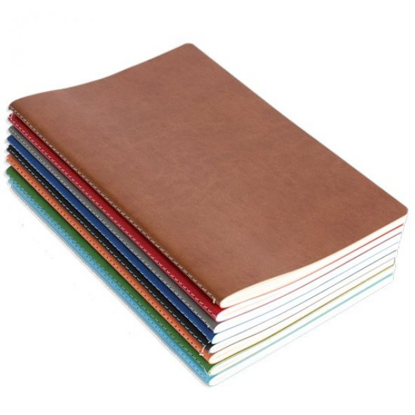 PULKO Notebook Not Defteri, (13x21cm), Terzi Dikiş, Termo Deri Kapak, 96 Sayfa, Krem Kağıt, Düz, 032, ürün görseli 1