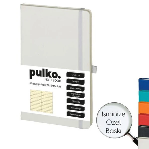 PULKO Notebook Not Defteri, (13x21cm), Termo Deri, Sert Kapak, 160 Sayfa, Krem Kağıt, Çizgili, 011, ürün görseli 1