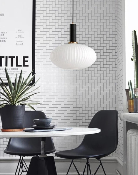 Rsylight Rustik Dekoratif Metal Modern Siyah Beyaz Opal  Camlı Tekli  Avize 30cm ürün görseli 1