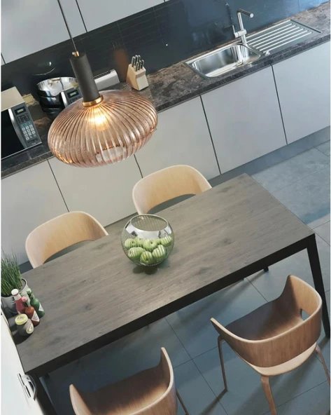 Rsylight Rustik Dekoratif Metal Modern Bal Opal Camlı Tekli  Avize Çap:30 cm ürün görseli 1