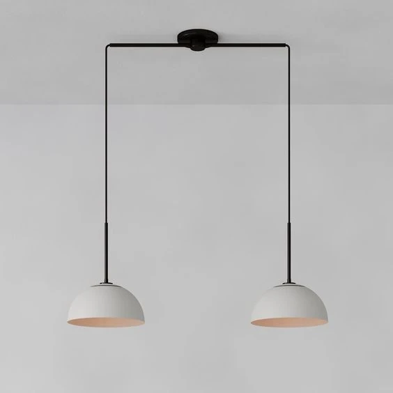 Rsylight Retro Metal Modern Siyah Beyaz Spor Dekoratif Rustik 2 Li Avize ürün görseli 1