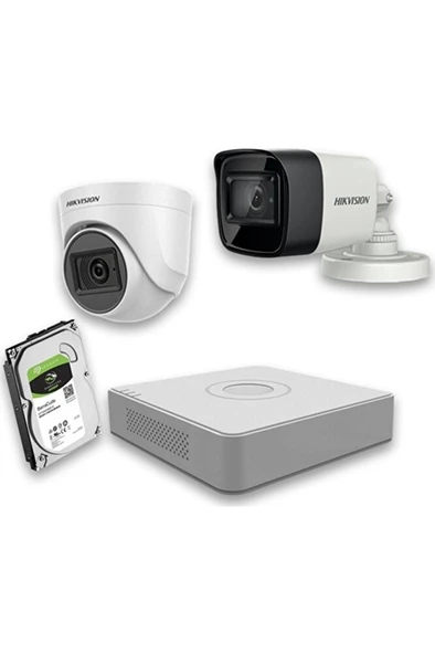 Hıkvısıon - 2 Kameralı 2mp Güvenlik Sistemleri + Full Set ürün görseli 1