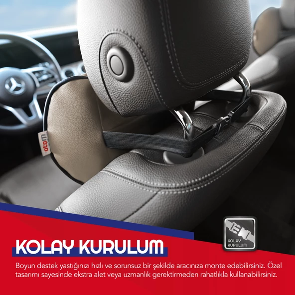 Otom Car Neck Pillow  Bej - Resim 3