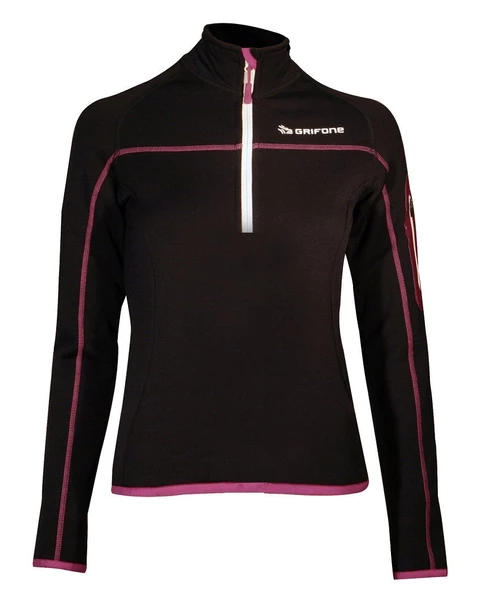 Grifone Elna Shirt Yarım Fermuarlı Polar Sweat  Siyah-Yeşil S ürün görseli 1