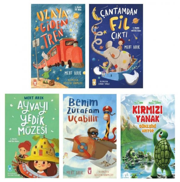 Mert Arık Seti 5 Kitap (Çantamdan Fil Çıktı + Uzaya Giden Tren + Benim Zürafam Uçabilir + Ayvayı Yedik Müzesi + Kırmızı Yanak Güneşini Arıyor) ürün görseli 1