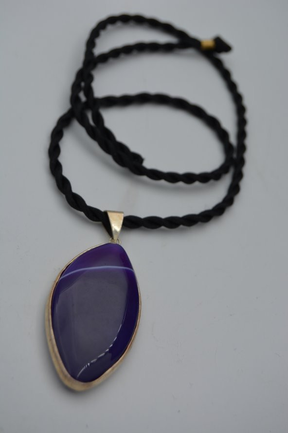 STONEAGE JEWELLERY Mor Akik Taşlı Kolye ürün görseli 1