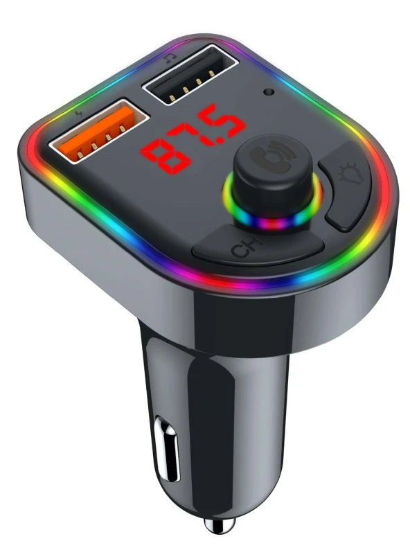 Concord C-616 Rgb Işıklı 2.1 A Şarj USB & TF Girişi Bluetooth 5.1V Fm Transmitter ürün görseli 1