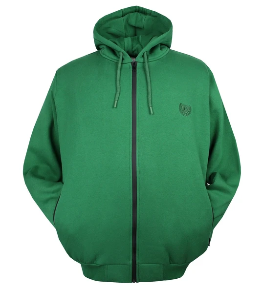 Erkek Büyük Beden Kapşonlu Sweatshirt 3 İplik Yeşil ürün görseli 1