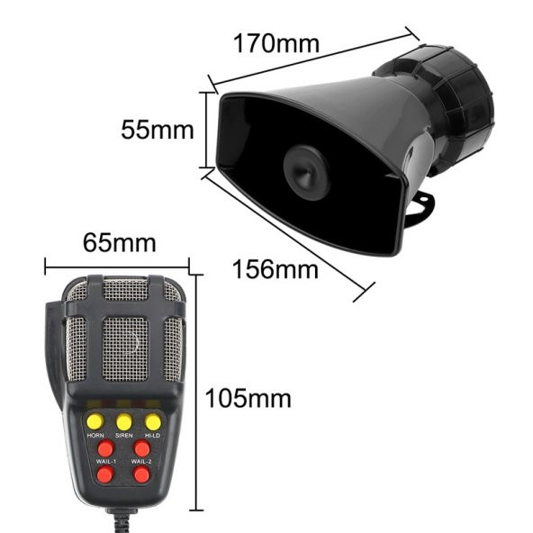 7 sesli 100w siren / SSSR51 - Resim 5